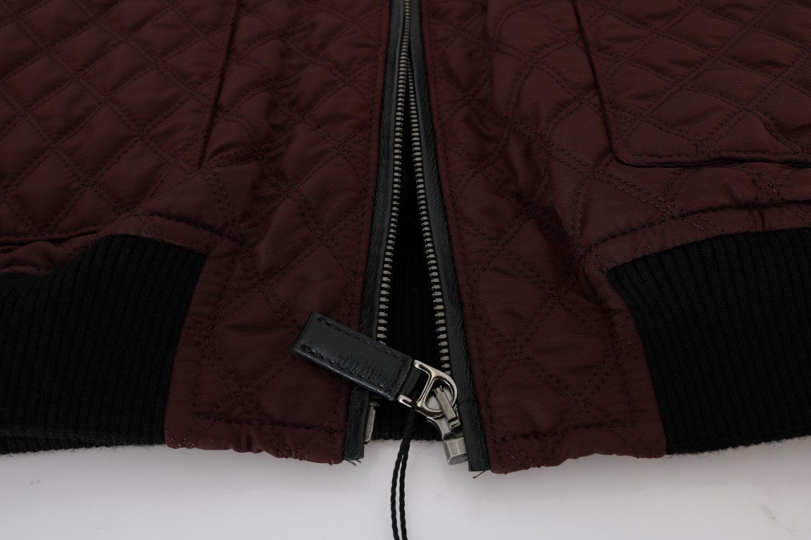 Bordeaux Quilted Hooded Jacket