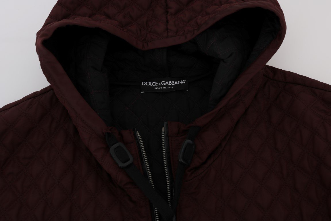 Bordeaux Quilted Hooded Jacket