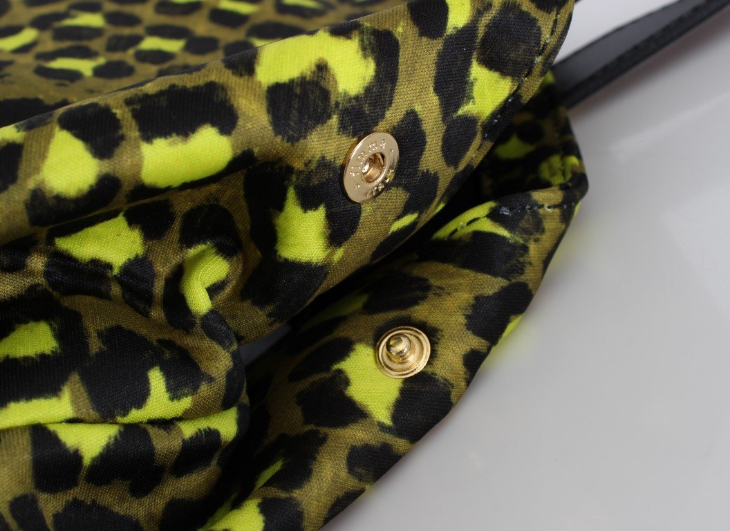 Yellow Black Leopard Hand Shopping Tote Bag