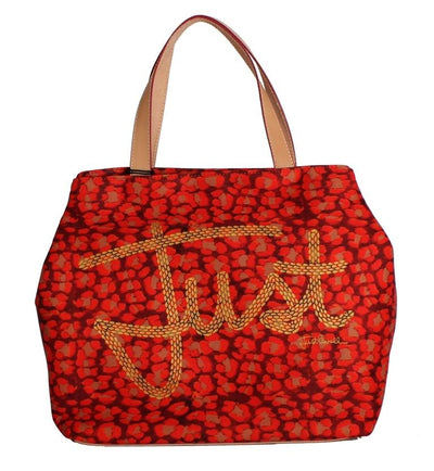 Red Orange Leopard Hand Shopping Tote Bag