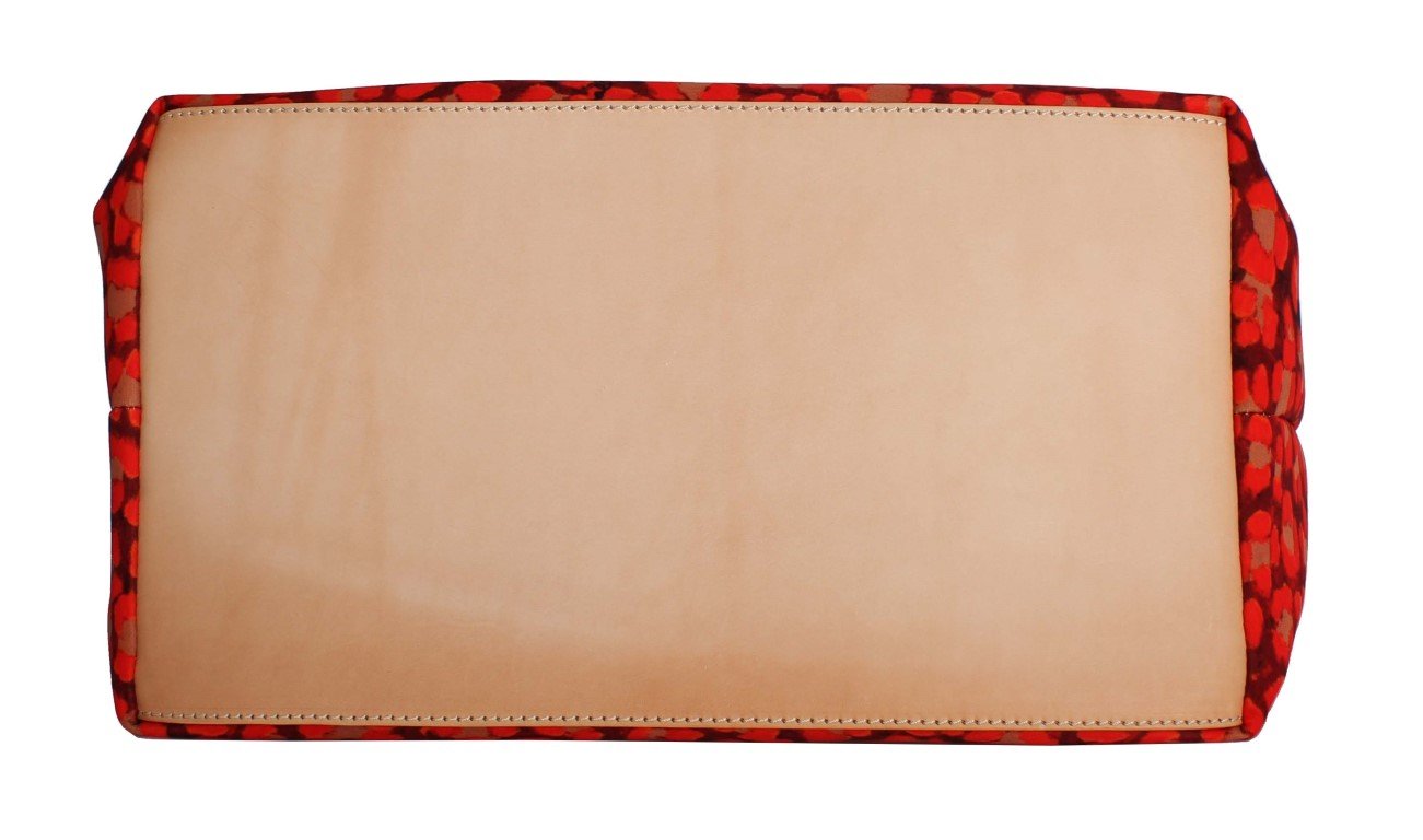 Red Orange Leopard Hand Shopping Tote Bag