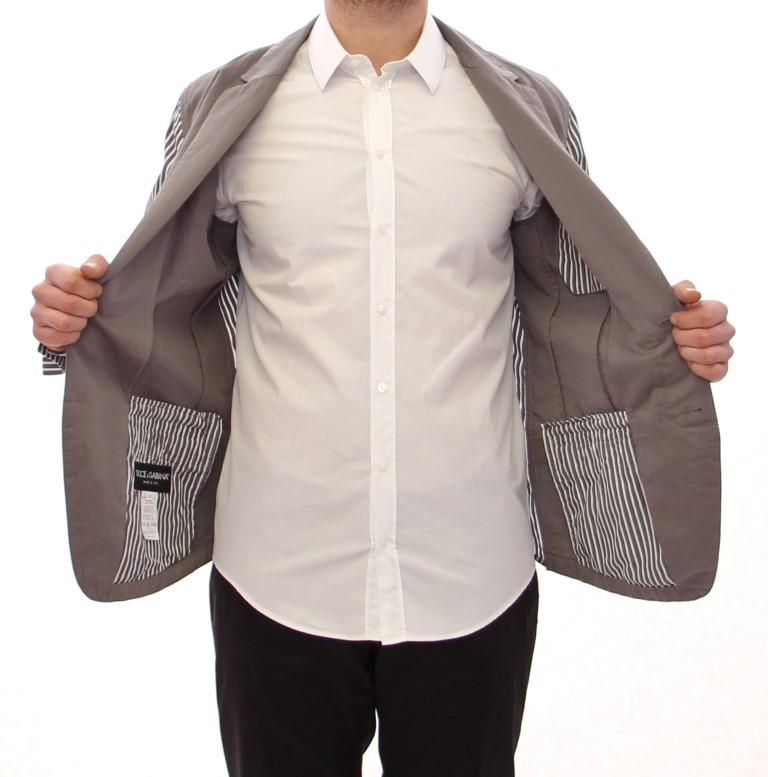 Gray striped cotton blazer