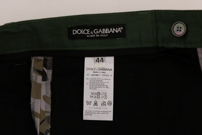 Gray Leaves Print Cotton Pants