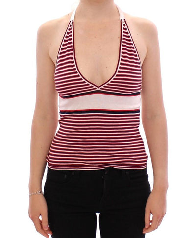 Multicolor Cotton Halterneck Top