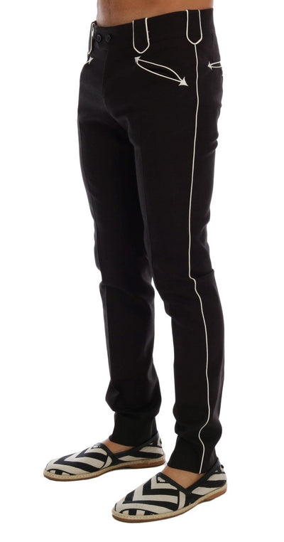 Dark Gray Wool Cotton Dress Pants