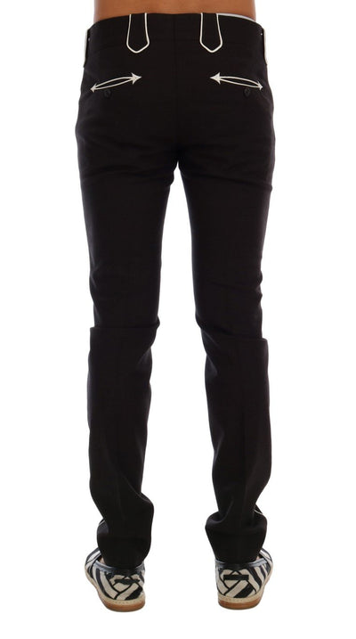 Dark Gray Wool Cotton Dress Pants