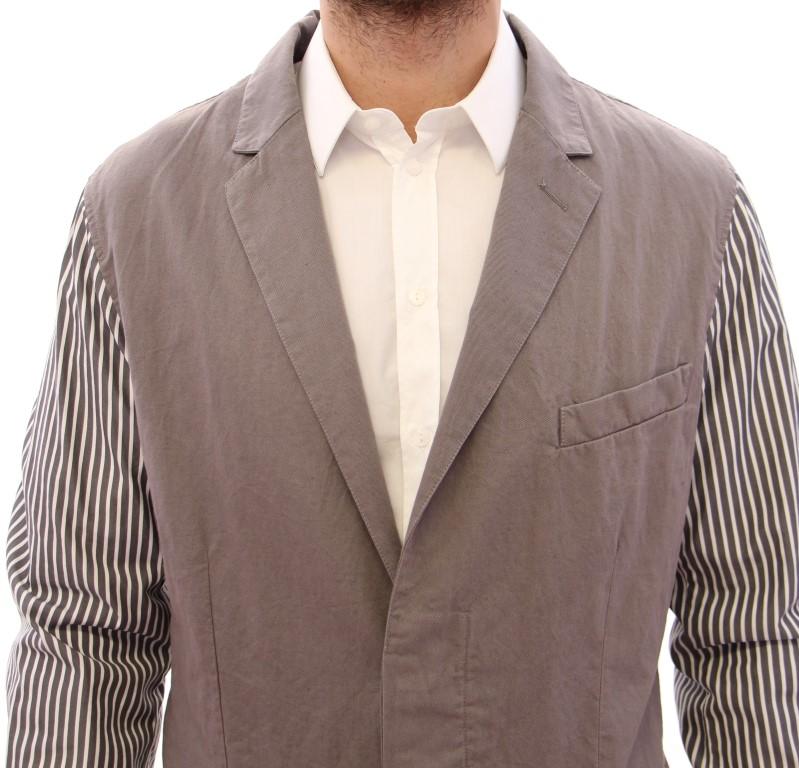 Gray striped cotton blazer