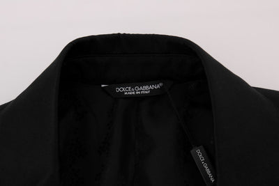 Black Wool Silk Blazer Tailcoat