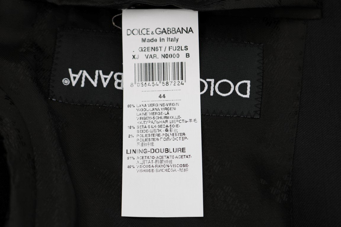 Black Wool Silk Blazer Tailcoat