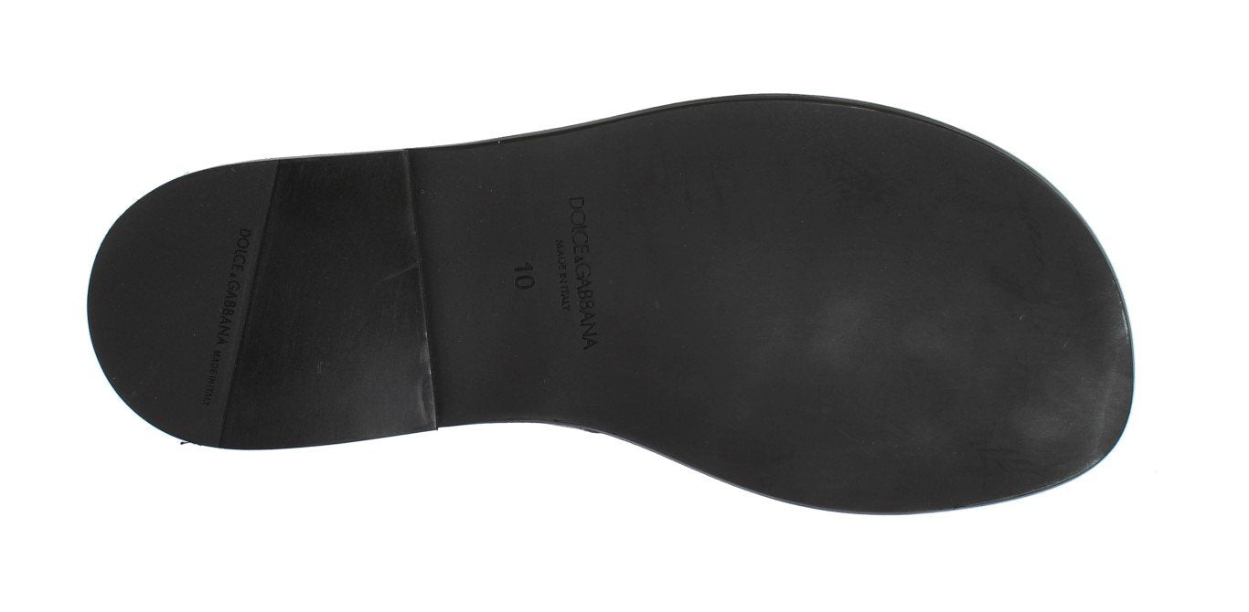 Brown Leather Strap Slides Sandals