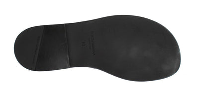 Brown Leather Strap Slides Sandals