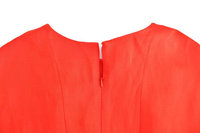 Red Mini Linen 3/4 Sleeve Sheath Dress