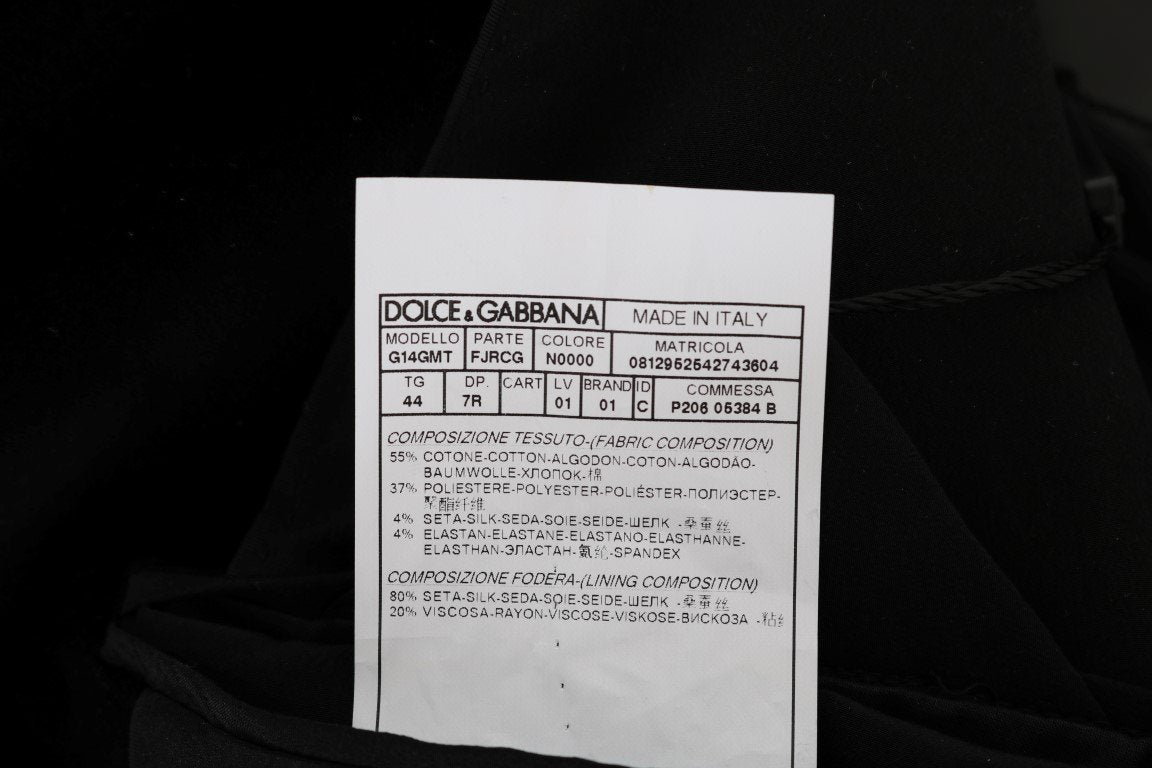 Black Brocade Double Breasted Slim Suit