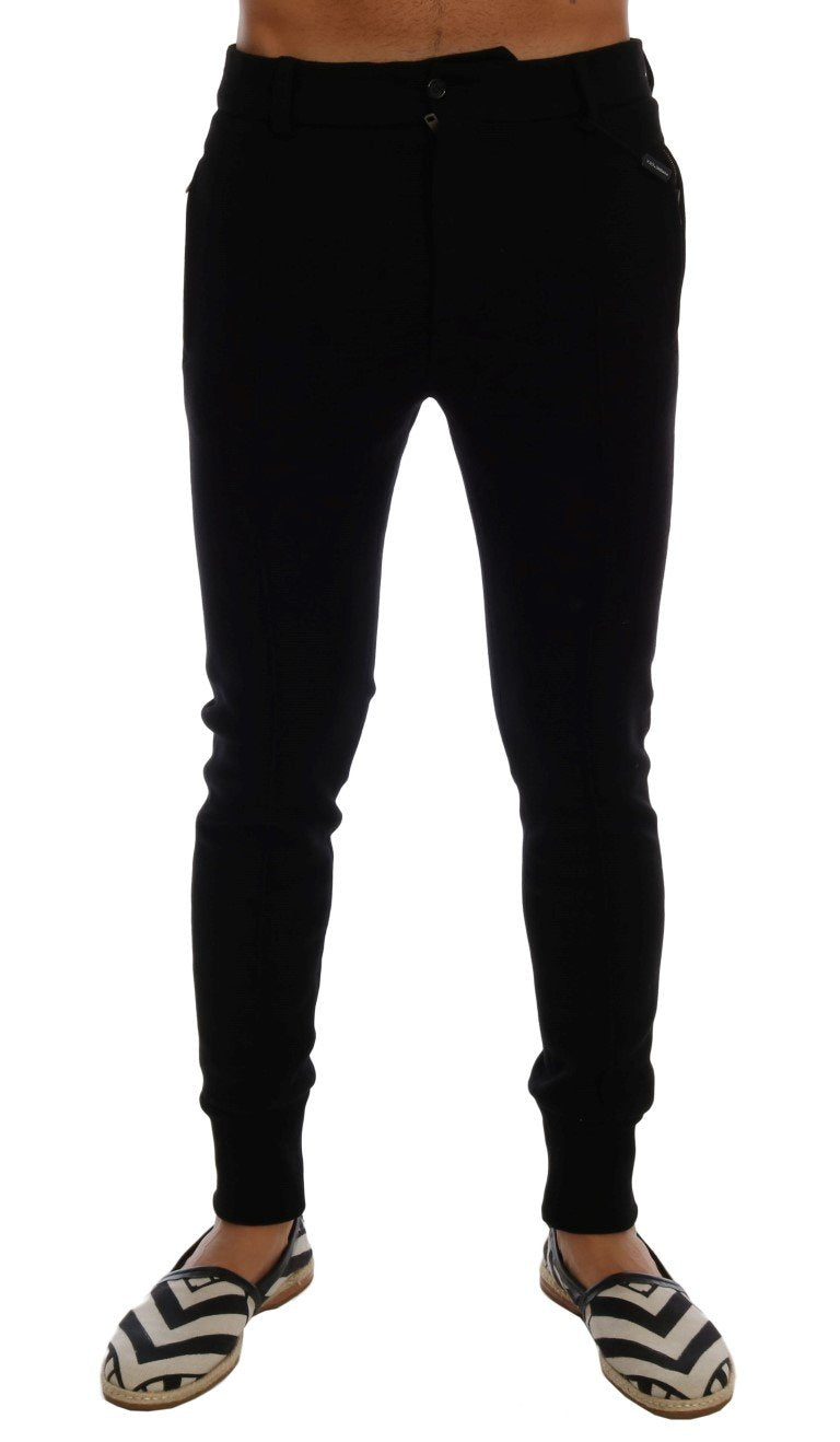 Black Wool Slim Fit Dress Pants