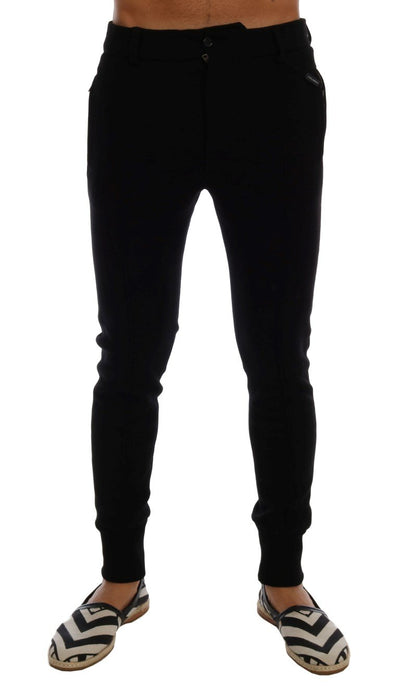 Black Wool Slim Fit Dress Pants