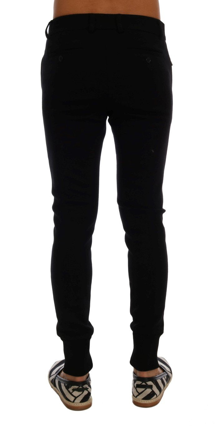 Black Wool Slim Fit Dress Pants