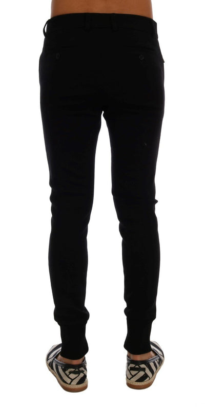 Black Wool Slim Fit Dress Pants