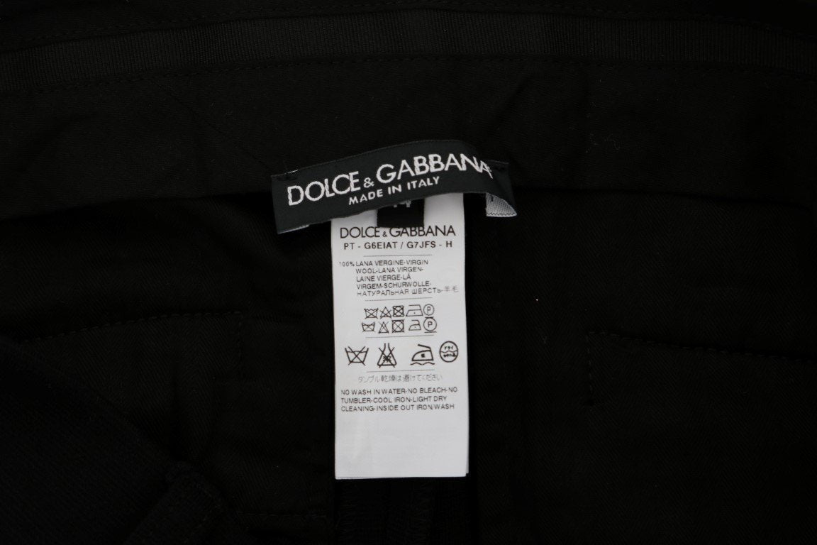 Black Wool Slim Fit Dress Pants