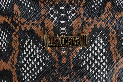 Multicolor Brown Snakeprint Shopping Tote Bag