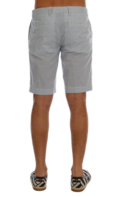 White Blue Polka Dot Cotton Crown Shorts