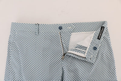 White Blue Polka Dot Cotton Crown Shorts