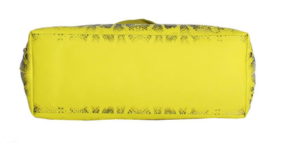 Multicolor Yellow Snakeprint Shopping Tote Bag