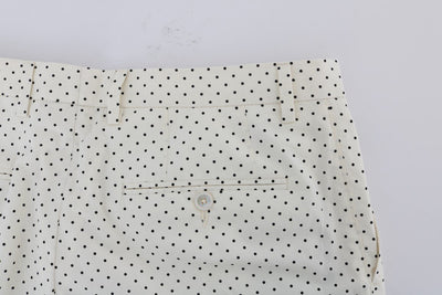White Cotton Polka Dot Dress Pants
