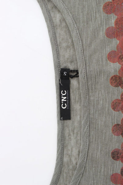 Gray print capsleeve t-shirt