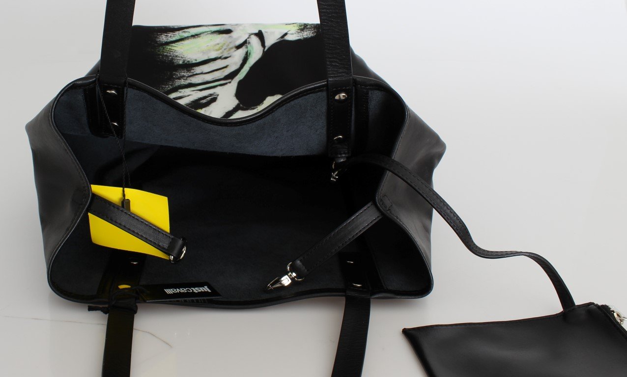 Black Tiger Print Hand Shoulder Shopping Tote Bag