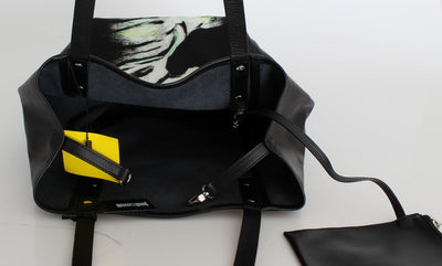 Black Tiger Print Hand Shoulder Shopping Tote Bag