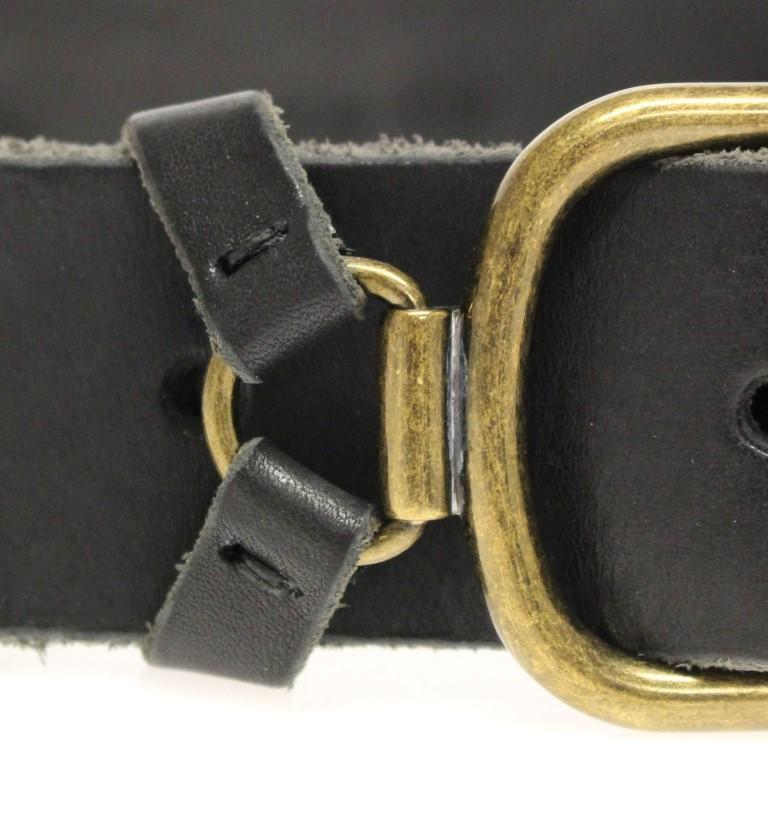 Black Leather Logo Belt