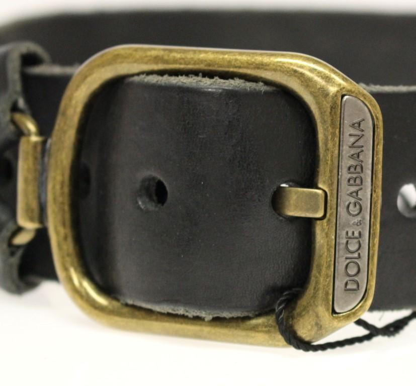 Black Leather Logo Belt