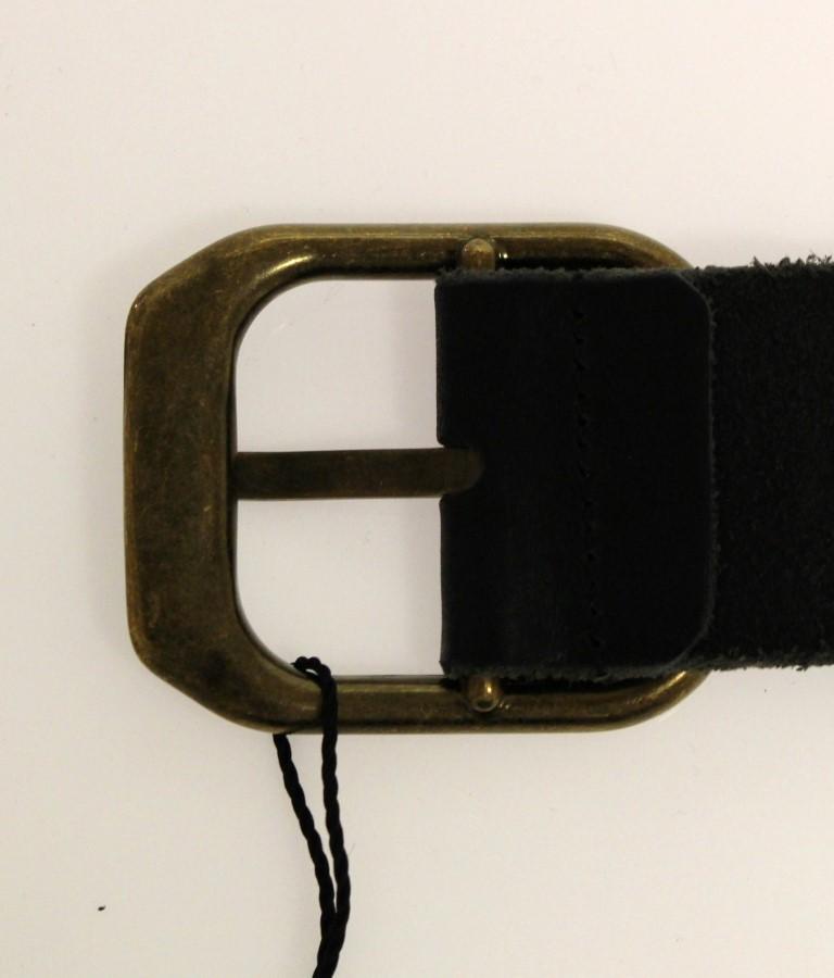 Black Leather Logo Belt