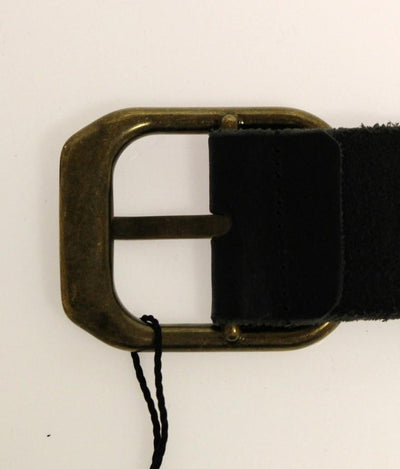 Black Leather Logo Belt