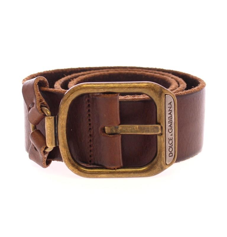 Brown Leather Logo Belt