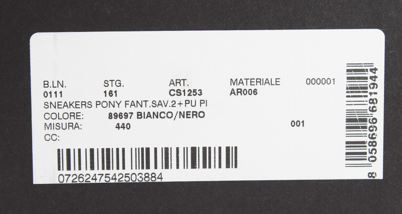 White Black Pony Hair High Sneakers