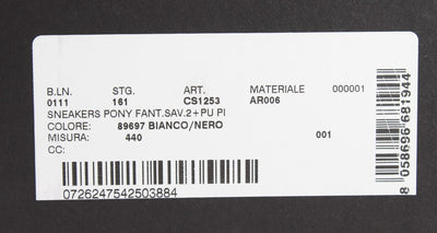 White Black Pony Hair High Sneakers
