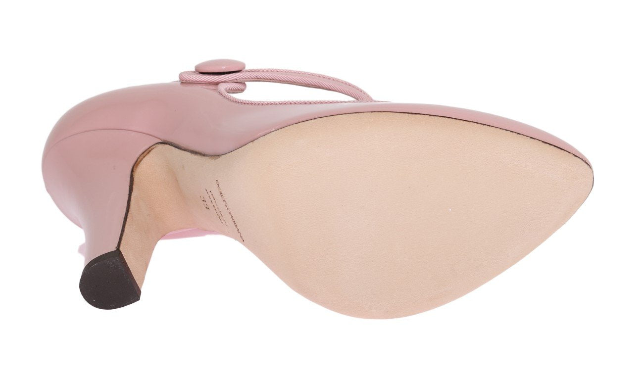 Pink Heels Mary Janes Leather Pumps
