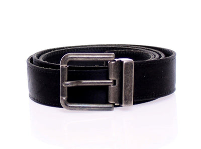 Black Heritage Leather Silk Logo Belt