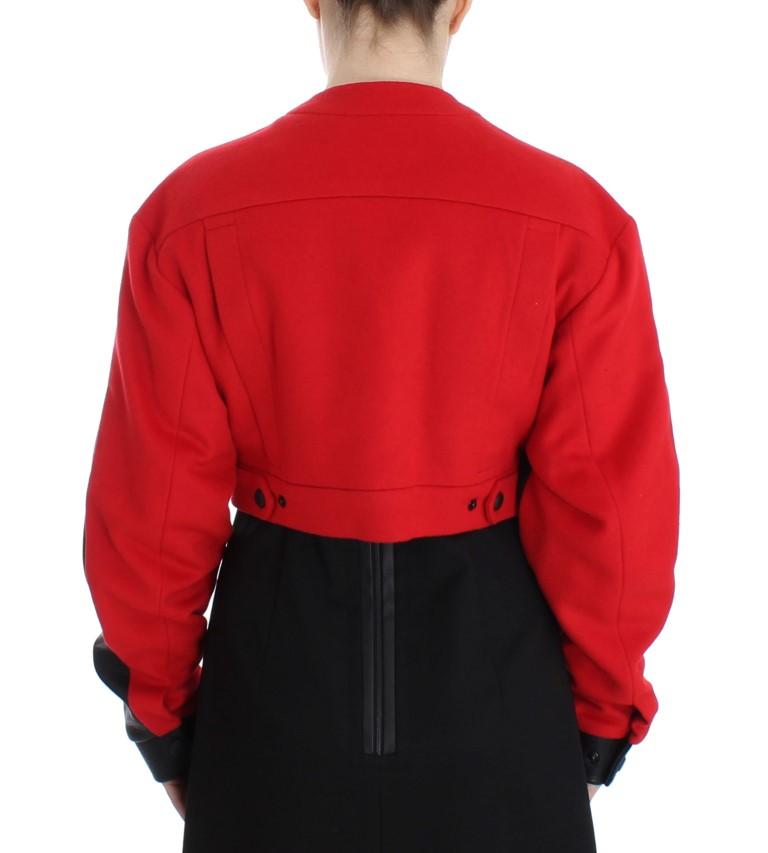 Black Short Croped Coat Bomber Jacket