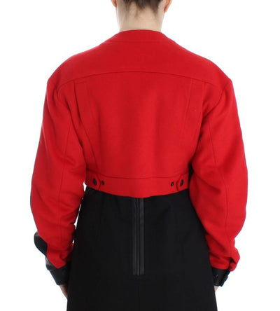 Black Short Croped Coat Bomber Jacket