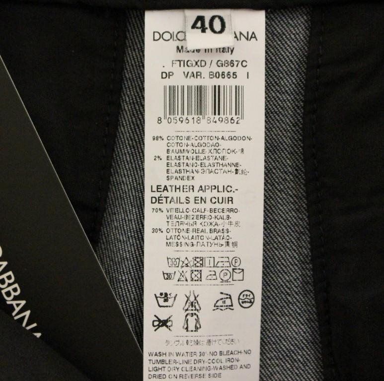 Blue Cotton Solid Pattern Logo Jeans Pants