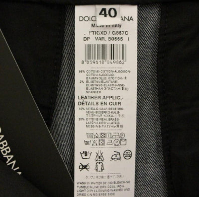 Blue Cotton Solid Pattern Logo Jeans Pants