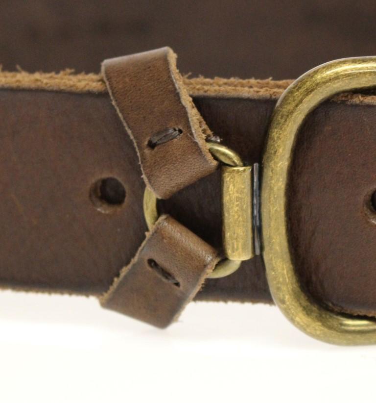 Brown Leather Logo Belt