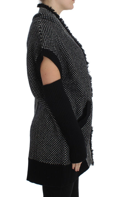 Gray Knitted Cashmere Cardigan