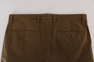 Brown Cotton Stretch Above Knees Shorts