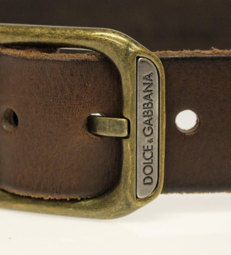 Brown Leather Logo Belt