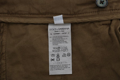 Brown Cotton Stretch Above Knees Shorts