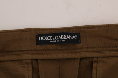 Brown Cotton Stretch Above Knees Shorts