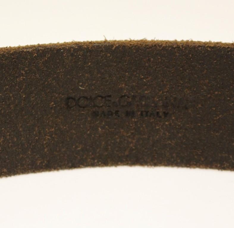Brown Leather Logo Belt